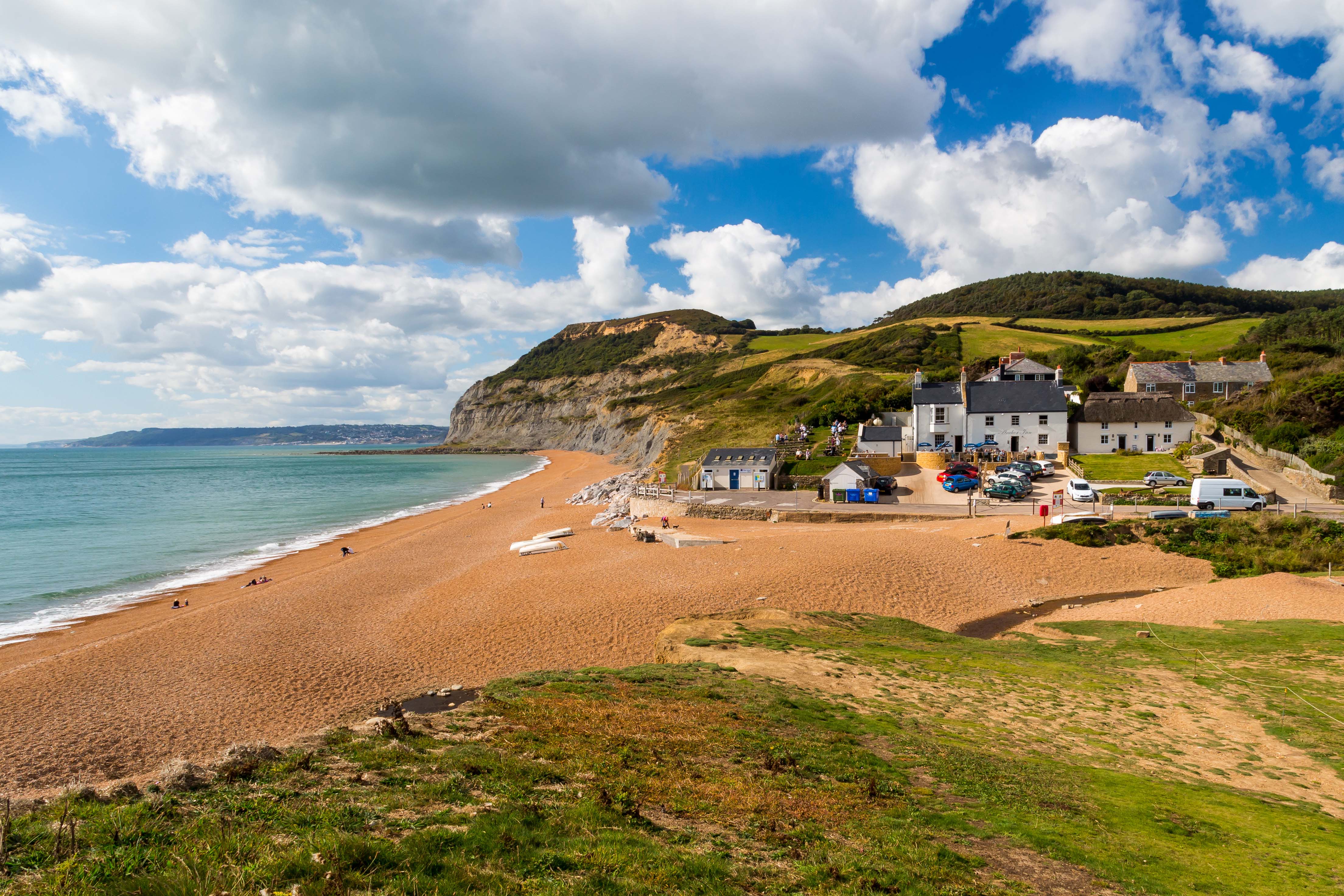 Overlooking Seatown Beach Dorset England UK 