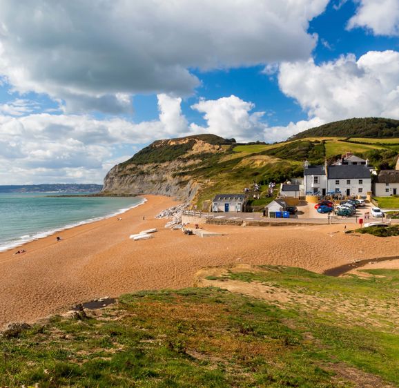 Overlooking Seatown Beach Dorset England UK Overlooking Seatown Beach Dorset England UK