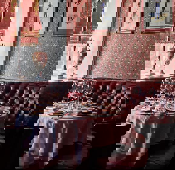 Table set up in The Curry Room Table set up in The Curry Room