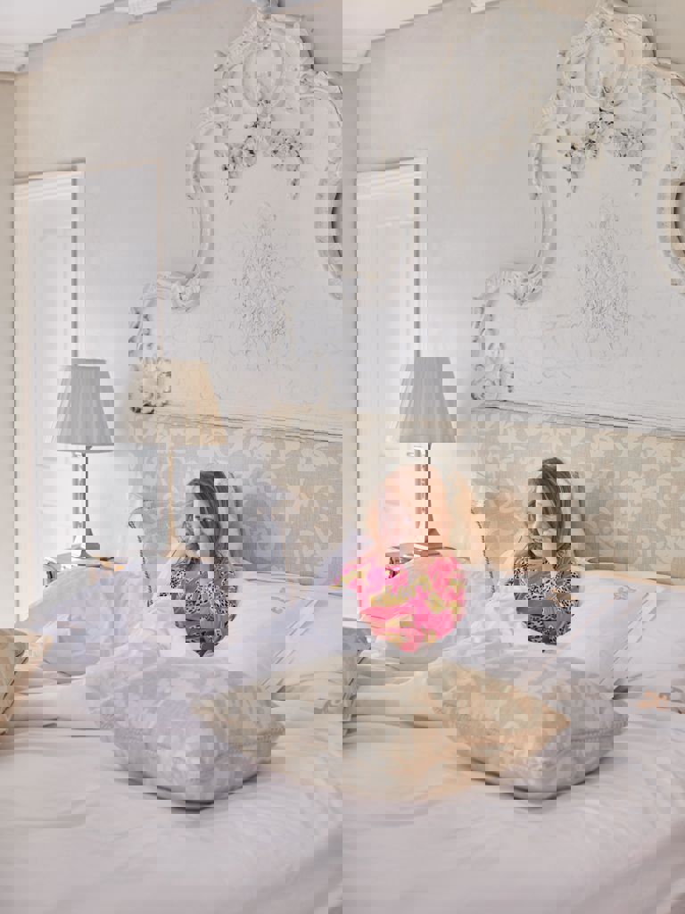 Girl relaxing in bed Girl relaxing in bed