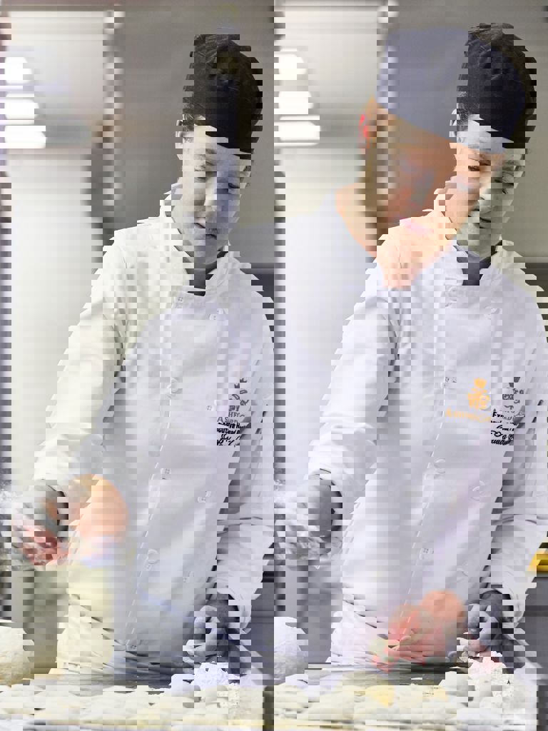 Paula Stakelum in kitchen preparing pastries Paula Stakelum in kitchen preparing pastries