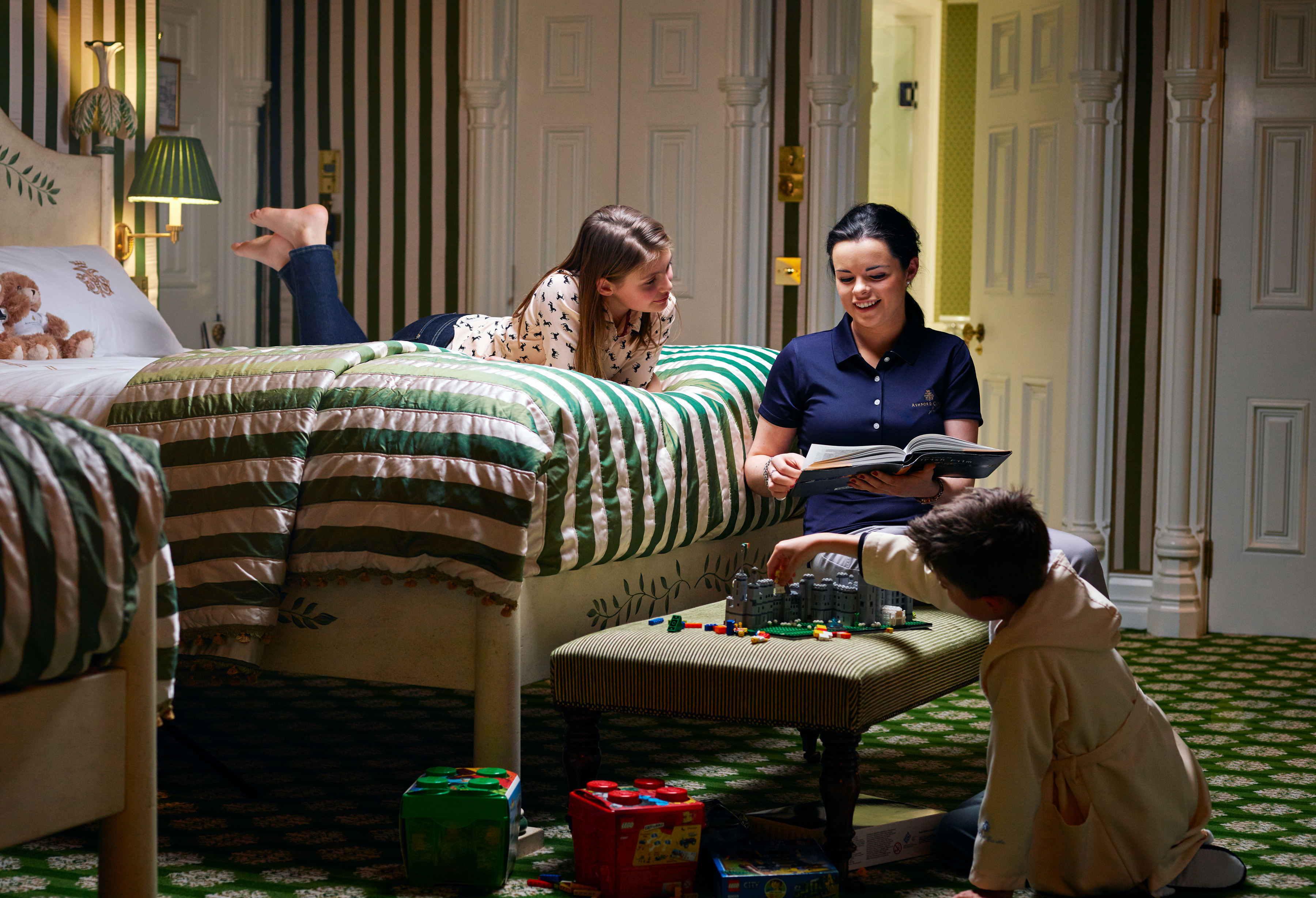 Family playing with Lego at Ashford Castle